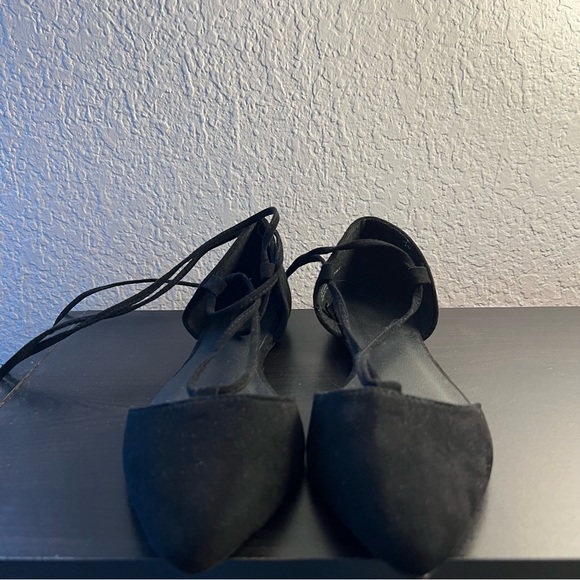 Charlotte Russe Shoes - Black flats with ankle straps